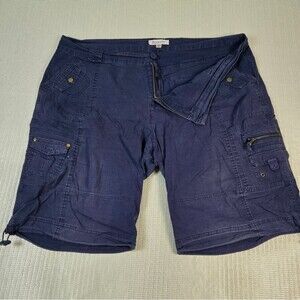 Women's Roamans  Size 22W  8 Pocket Cargo Shorts Blue